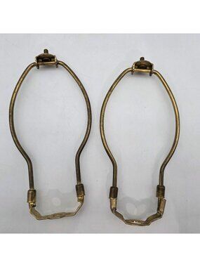 Pair Of Vintage Brass Lamp Harps With Saddle 8" Fitter Height
